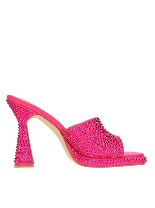 Mules modello V23271 in raso e strass ALMA EN PENA | V23271FUXIA